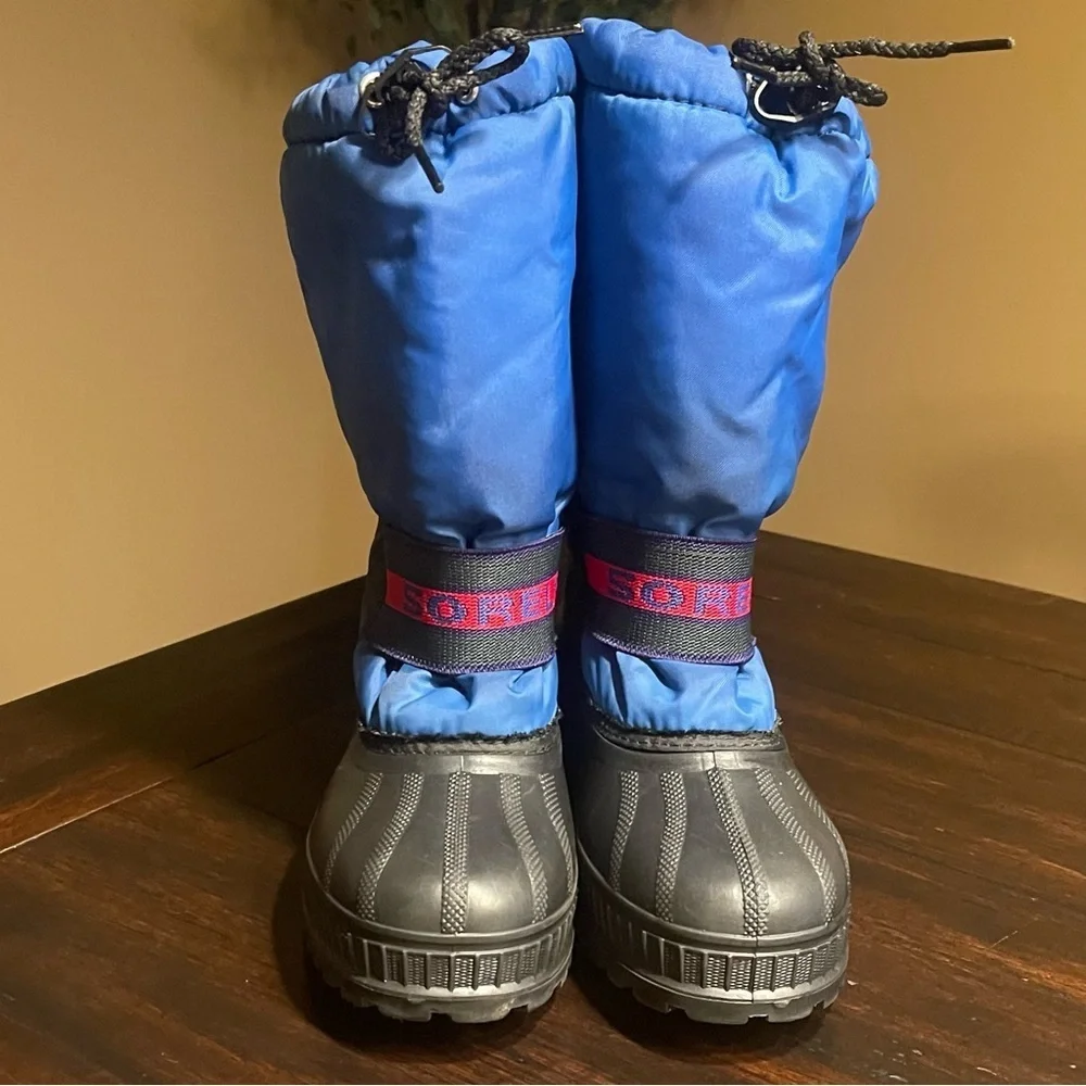 SOREL Big- Kids Flurry Boots - Blue and Red